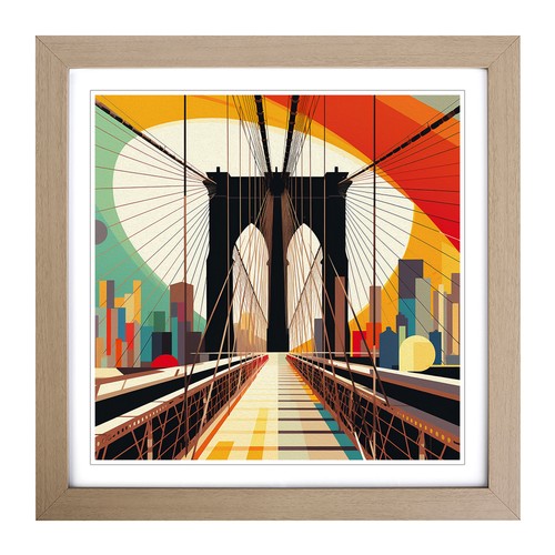 Brooklyn bridge bauhaus framed - bridge,